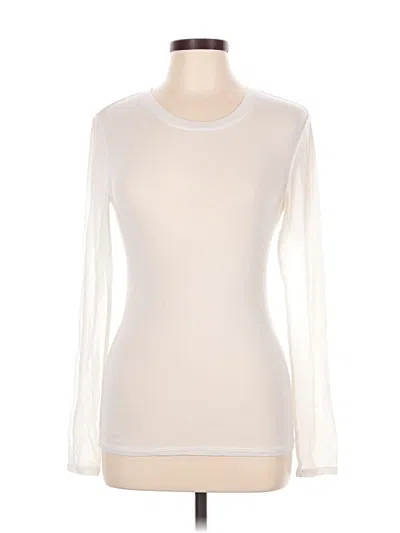 Pre-owned Bcbgmaxazria Long Sleeve Top Ivory Turtleneck Tops