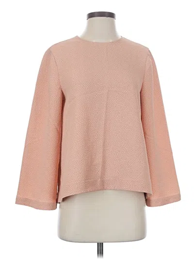 Pre-owned Bcbgmaxazria Long Sleeve Top Pink Boatneck Tops