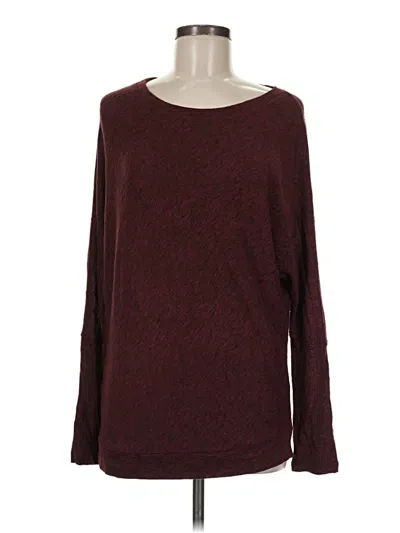 Pre-owned Bcbgmaxazria Long Sleeve T-shirt In Burgundy