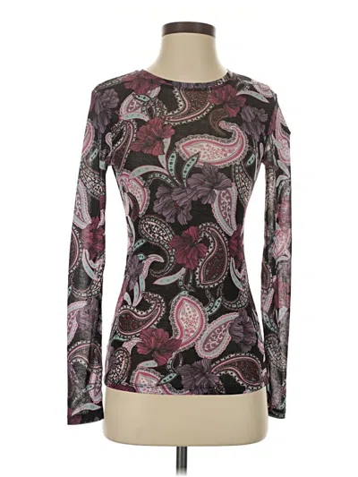 Pre-owned Bcbgmaxazria Long Sleeve T-shirt In Burgundy