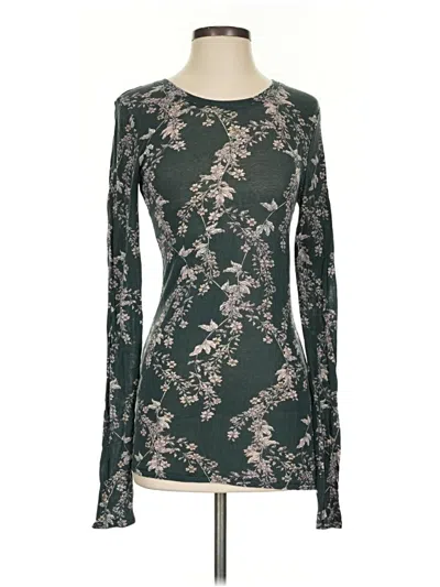 Pre-owned Bcbgmaxazria Long Sleeve T-shirt In Green