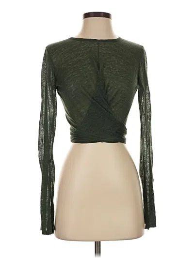 Pre-owned Bcbgmaxazria Long Sleeve T-shirt In Green