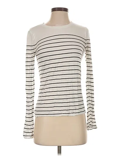 Pre-owned Bcbgmaxazria Long Sleeve T-shirt In Ivory