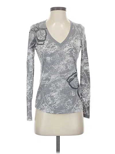 Pre-owned Bcbgmaxazria Long Sleeve T-shirt In Silver