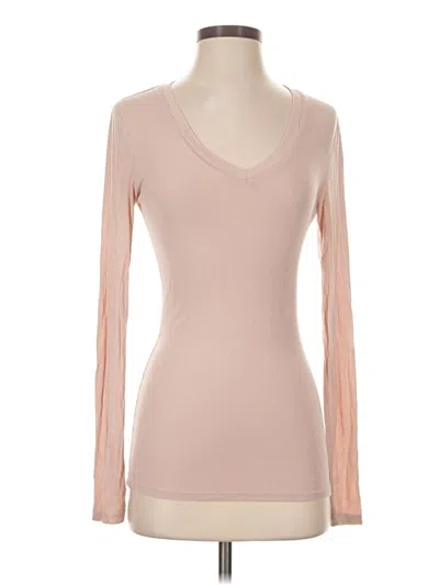 Pre-owned Bcbgmaxazria Long Sleeve T-shirt In Tan