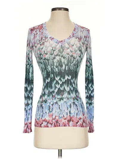 Pre-owned Bcbgmaxazria Long Sleeve T-shirt In Teal