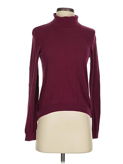 Pre-owned Bcbgmaxazria Long Sleeve Turtleneck In Burgundy