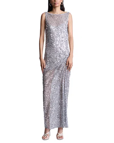 Bcbgmaxazria Lorraine Sequinned Gown In Gray