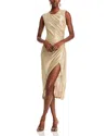 Bcbgmaxazria Metallic Midi Dress In Gold