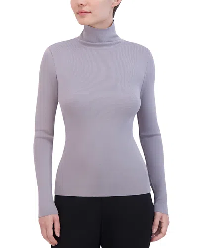 Bcbgmaxazria Mock Neck Long Sleeve Top In Grey