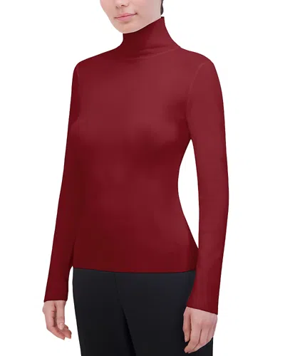 Bcbgmaxazria Mock Neck Long Sleeve Top In Salsa