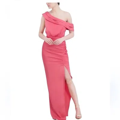 Bcbgmaxazria One Shoulder Dress In Coral In Burgundy