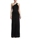 Bcbgmaxazria One Shoulder Embellished Gown In Black
