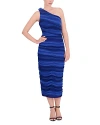 BCBGMAXAZRIA ONE SHOULDER MIDI DRESS