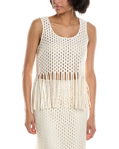 Bcbgmaxazria Open Knit Top In White