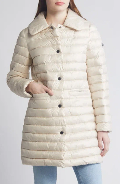 Bcbgmaxazria Paneled Water Resistant Snap Front Walking Puffer Coat In Neutral