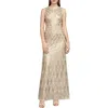 Bcbgmaxazria Patti Womens Sequined Sleeveless Evening Dress In Multi