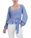 Bcbgmaxazria Peasant Sleeve Peplum Woven Top