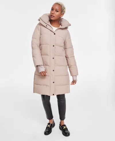 BCBGMAXAZRIA PETITE HOODED COLLARED PUFFER COAT