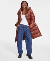 Bcbgmaxazria Women's Hooded Collared Puffer Coat In Shiny Chestnut
