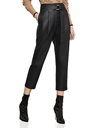 Bcbgmaxazria Pleated Faux Leather Pants In Black