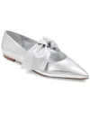 Bcbgmaxazria Prely Leather Flat In Silver