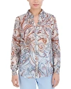 BCBGMAXAZRIA PRINTED BUTTON DOWN SHIRT