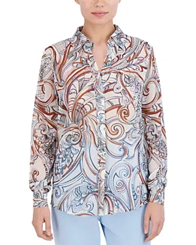 Bcbgmaxazria Printed Button Down Shirt In Paisley