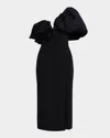 Bcbgmaxazria Puff-embellished Bodycon Cady Midi Dress