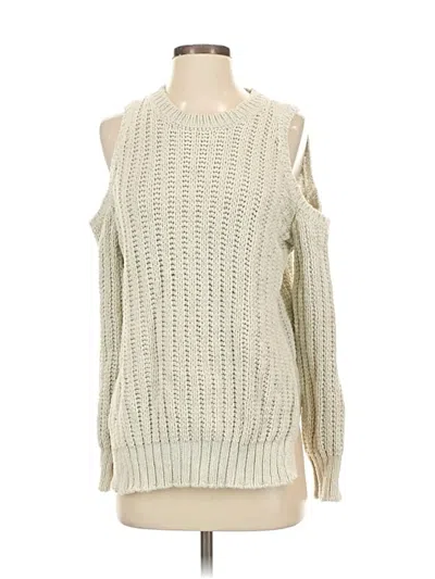 Pre-owned Bcbgmaxazria Pullover Sweater In White