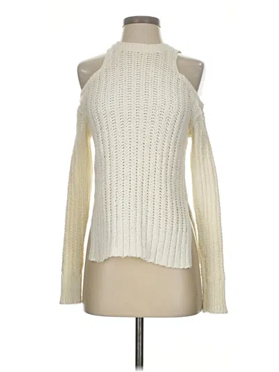 Pre-owned Bcbgmaxazria Pullover Sweater In White