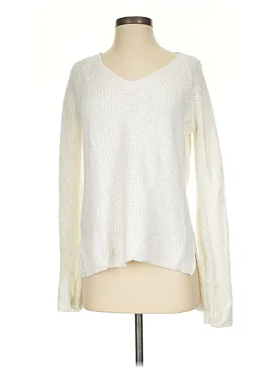 Pre-owned Bcbgmaxazria Pullover Sweater In White