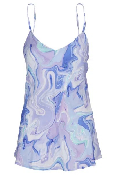 Bcbgmaxazria Purple-colored Top With Patterned Print In Blue