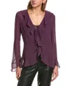 Bcbgmaxazria Ruffle Blouse In Purple
