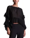 Bcbgmaxazria Ruffle Swing Top In Multi