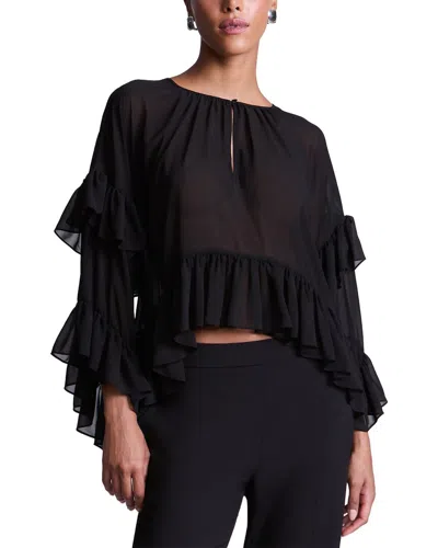 BCBGMAXAZRIA RUFFLE SWING TOP