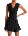 Bcbgmaxazria Ruffled Mini Dress - Exclusive In Black