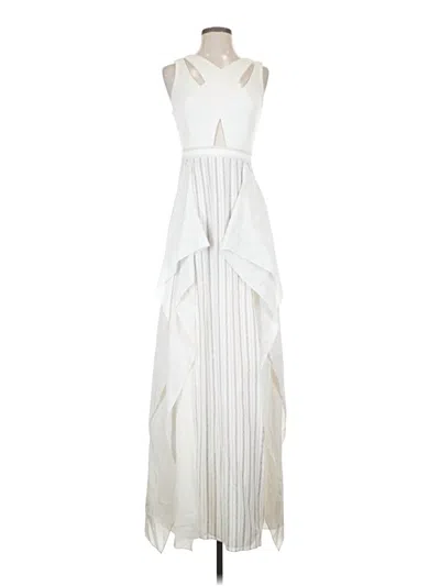Pre-owned Bcbgmaxazria Runway Cocktail Dress In White
