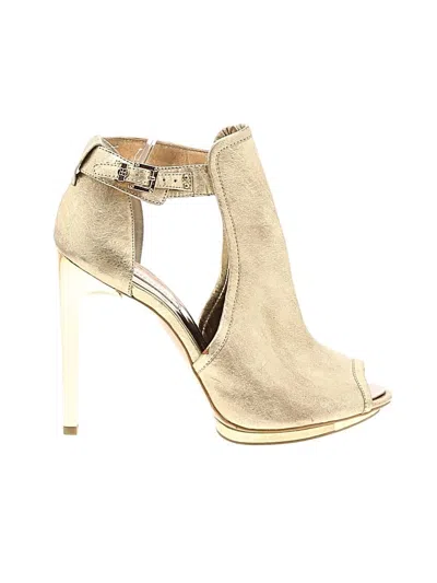 Pre-owned Bcbgmaxazria Runway Sandals In Gold