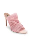Bcbgmaxazria Sarani Blush Ruched Mesh Wide Band Heel In Multi