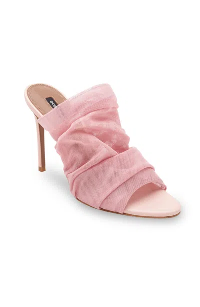 Bcbgmaxazria Sarani Blush Ruched Mesh Wide Band Heel In Multi
