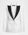Bcbgmaxazria Satin-lapel Tux Blazer In Black