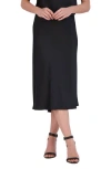 Bcbgmaxazria Pull On Midi Slip Skirt In Black