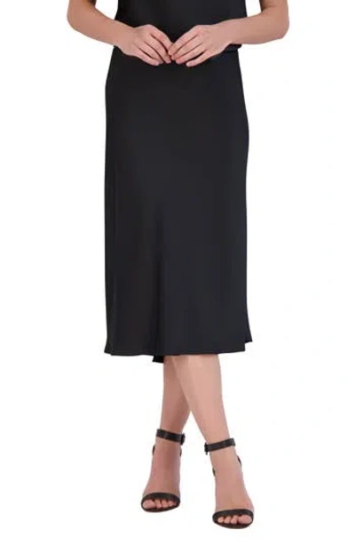 Bcbgmaxazria Pull On Midi Slip Skirt In Black