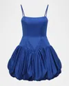 Bcbgmaxazria Satin Mini Bubble Dress In Blue