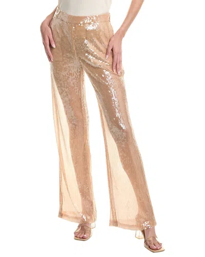 Bcbgmaxazria Sequin Wide Leg Pant In Beige