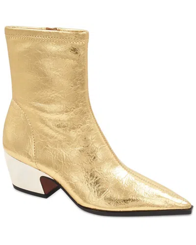 Bcbgmaxazria Seriba Leather Bootie In Gold