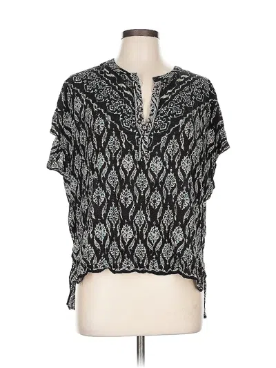 Pre-owned Bcbgmaxazria Short Sleeve Blouse In Black