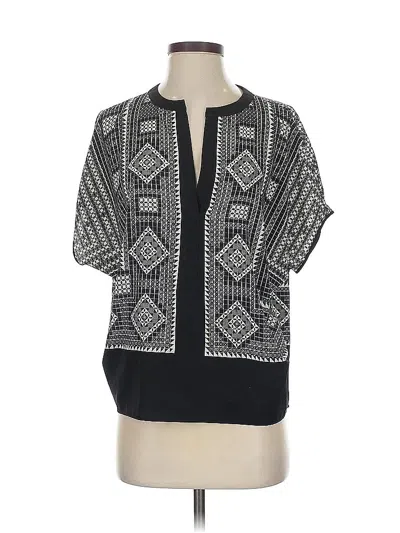 Pre-owned Bcbgmaxazria Short Sleeve Blouse In Black