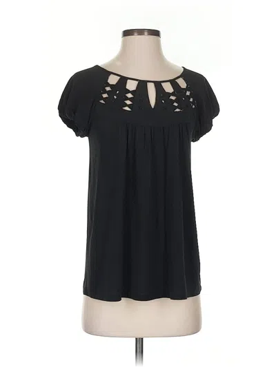 Pre-owned Bcbgmaxazria Short Sleeve Blouse In Black